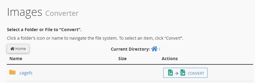 The image shows a user interface for an "Images Converter" application with options to select folders or files and a "CONVERT" button.