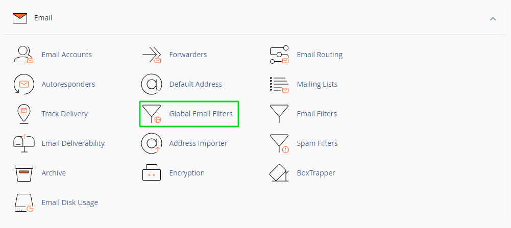 This image is showing a list of features related to email management and security.