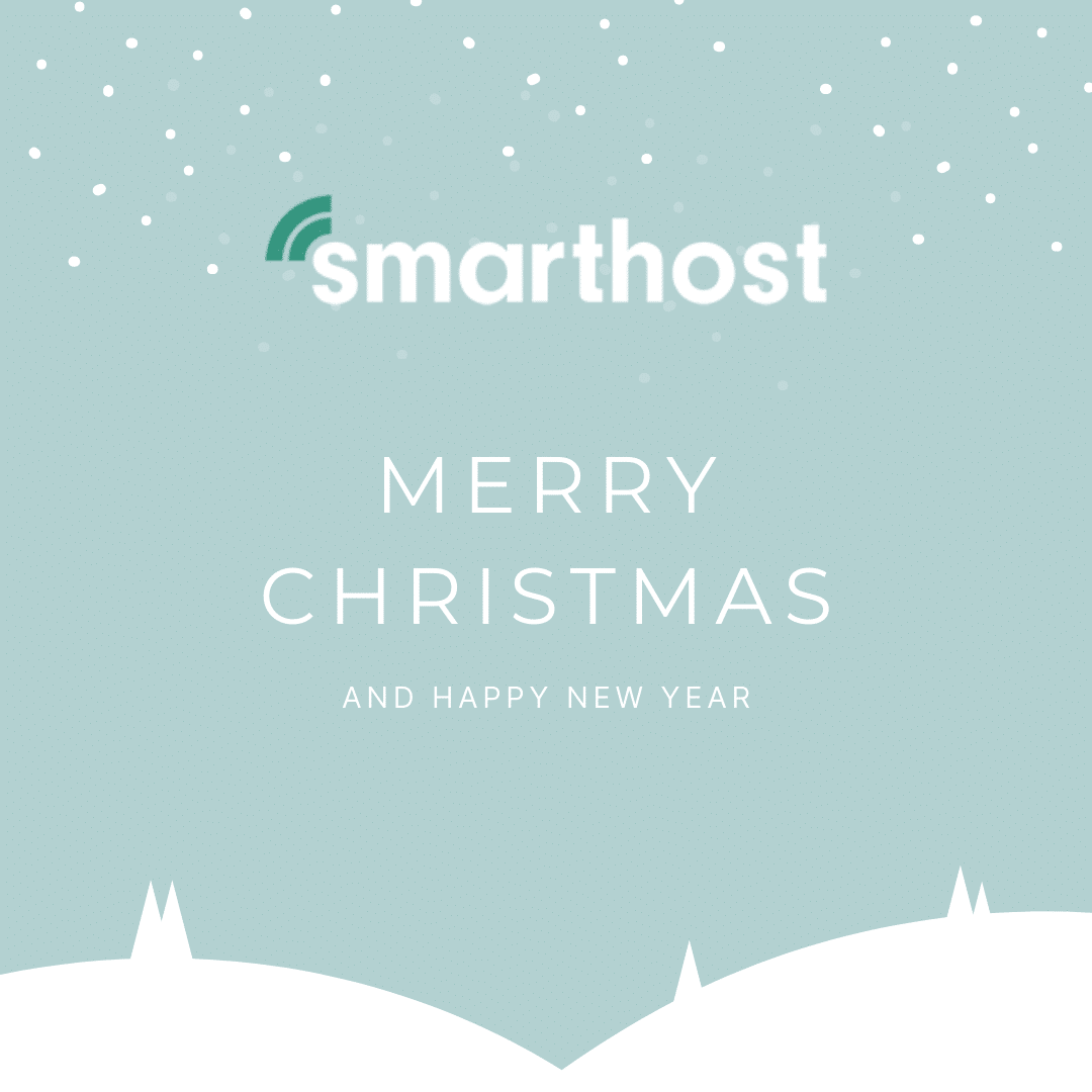 An image showing the SmartHost logo, with a "Merry Christmas" message to all our customers