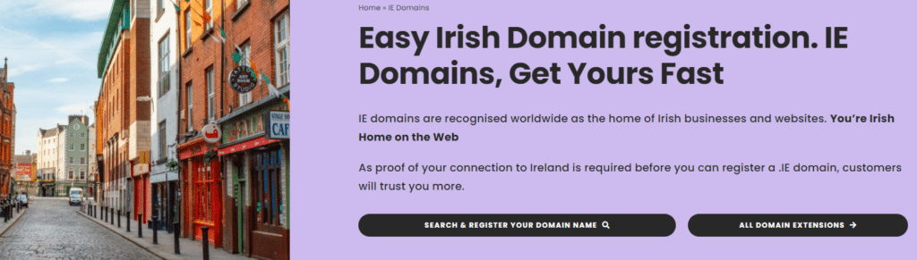 Easy irish domain registration.