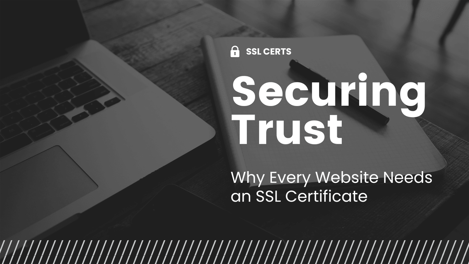 A laptop with the words securing trust why grey website needs on ssl certificate.